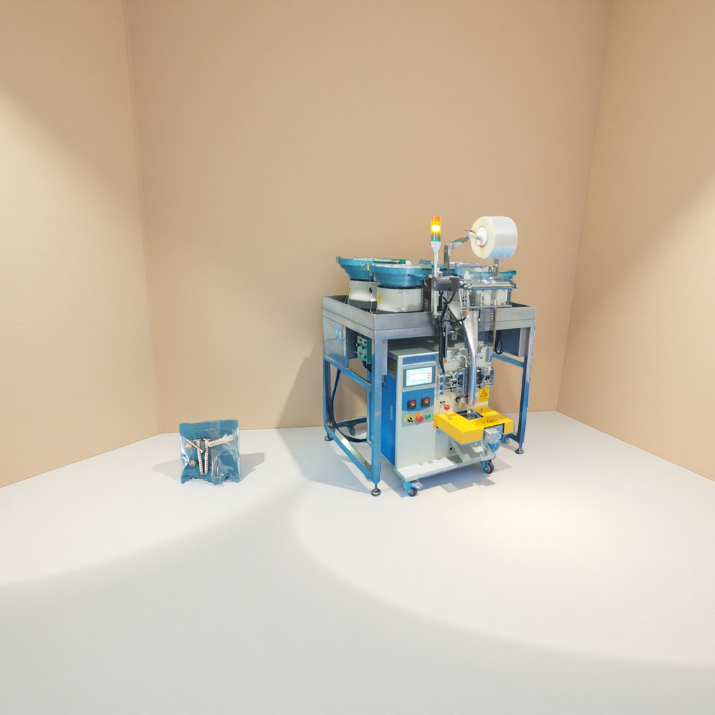 The automatic packaging machine for hardware screws is a fully automatic screw packaging machine with a capacity of 1000 packages per hour details Picture