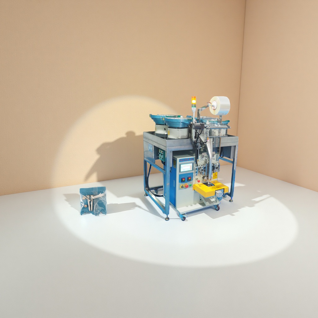 The automatic packaging machine for hardware screws is a fully automatic screw packaging machine with a capacity of 1000 packages per hour Specification image