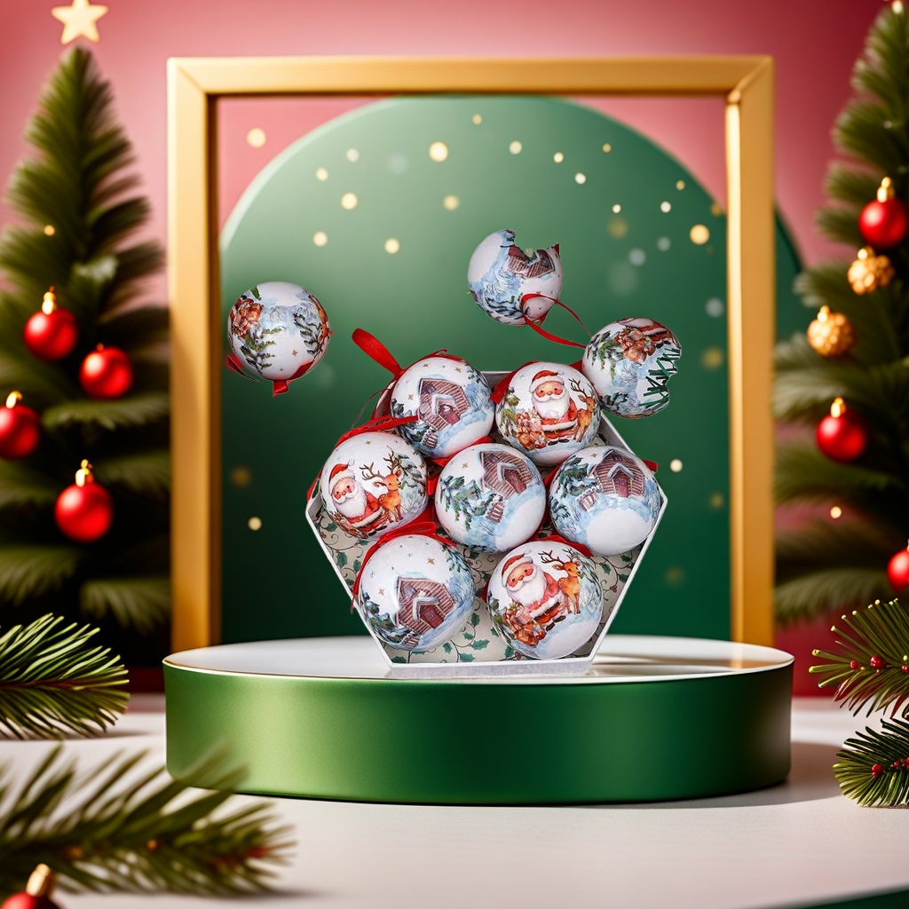 Christmas decorative balls, wooden hand-painted festival hanging ornaments, living room, bedroom, Christmas tree accessories Application Scenario