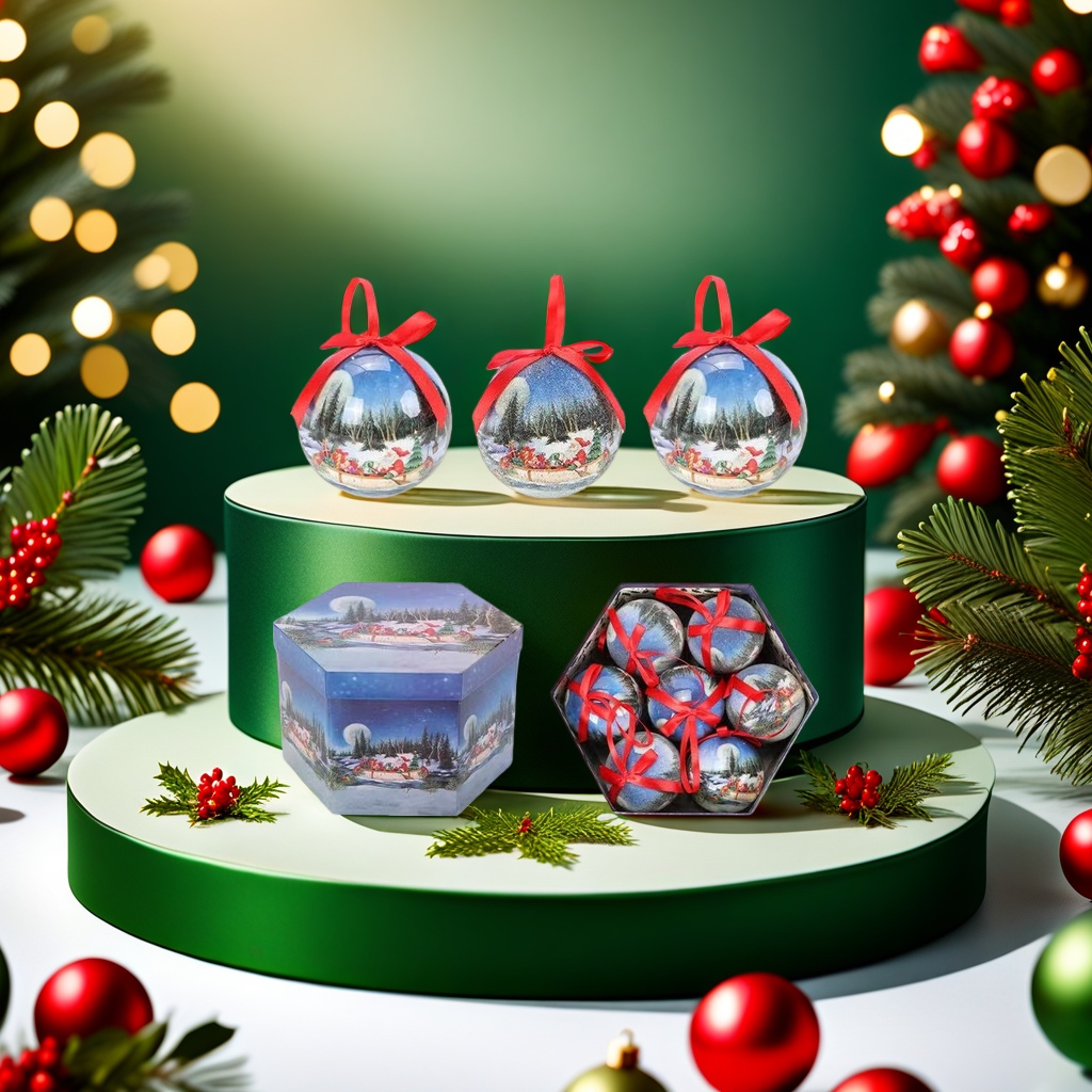 Christmas glass spherical decorative hanging ornaments, festive atmosphere home furnishings details Picture