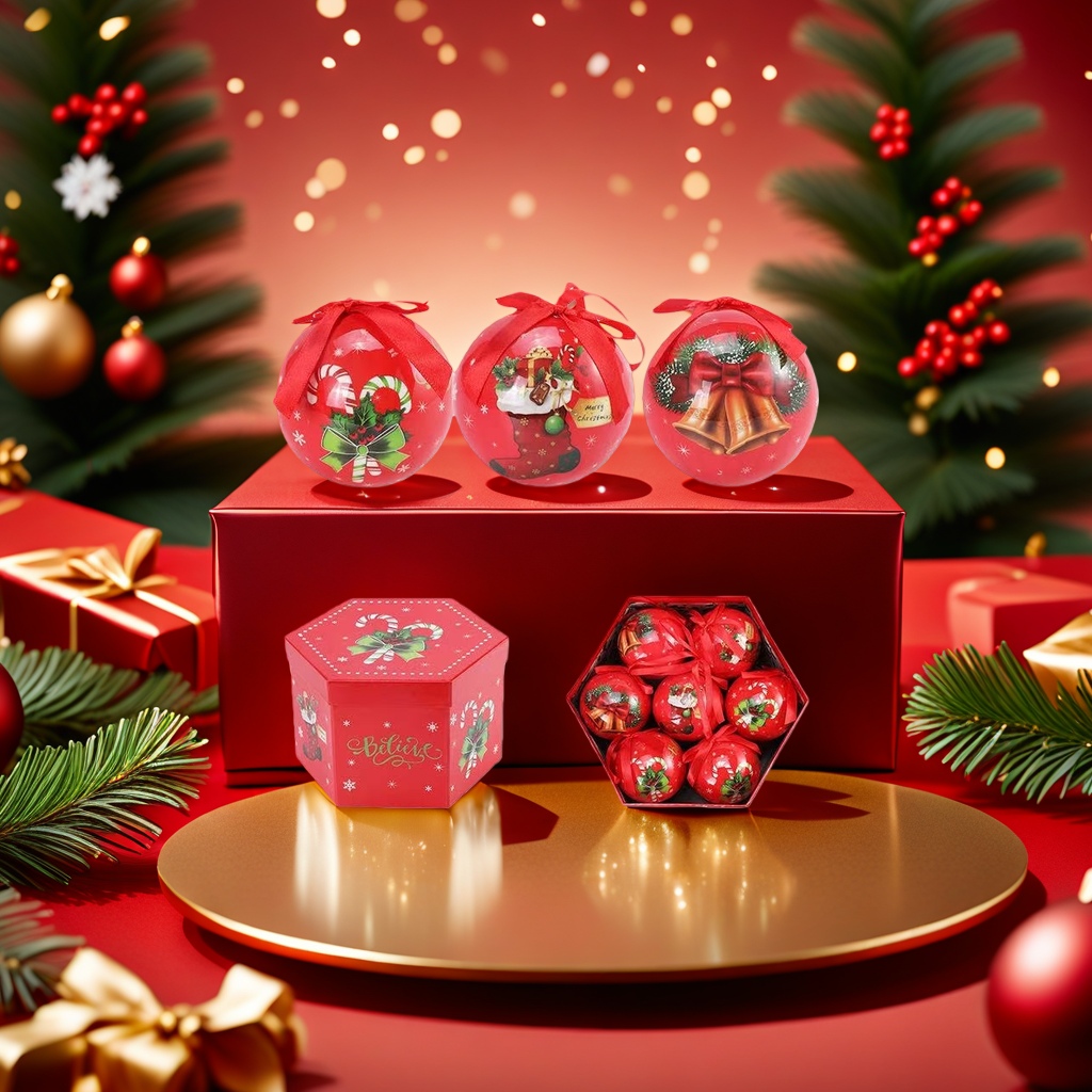 Christmas decorations, Christmas ball gift box set, festive atmosphere hanging ornaments