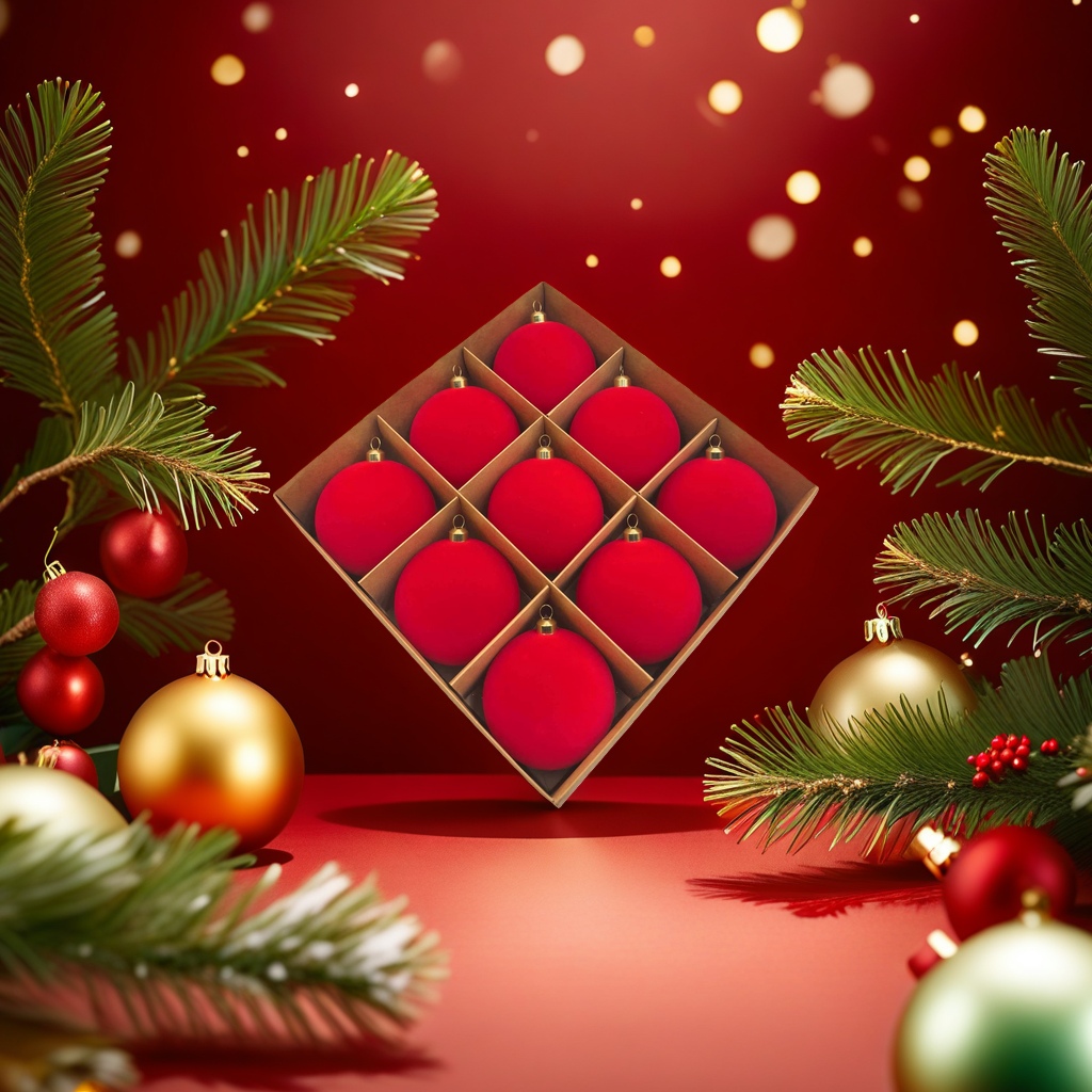 Red Christmas ball decorative holiday pendant set for home tree top decoration details Picture