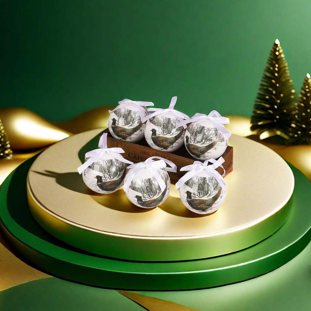 A 12-piece set of Christmas ball decorative glass frosted colored balls for festive home hanging Application Scenario