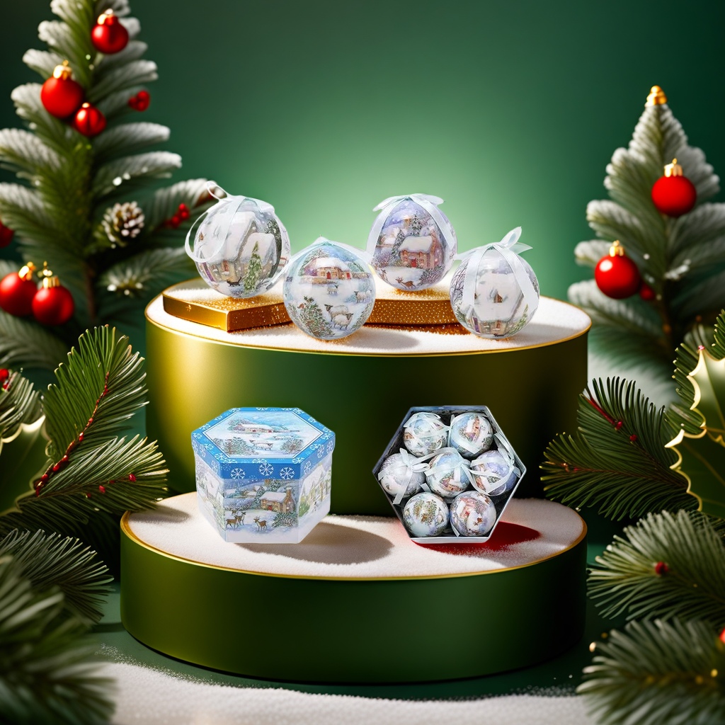 Christmas decorative ball, metal texture snow pattern Christmas tree pendant, festive atmosphere decoration details Picture