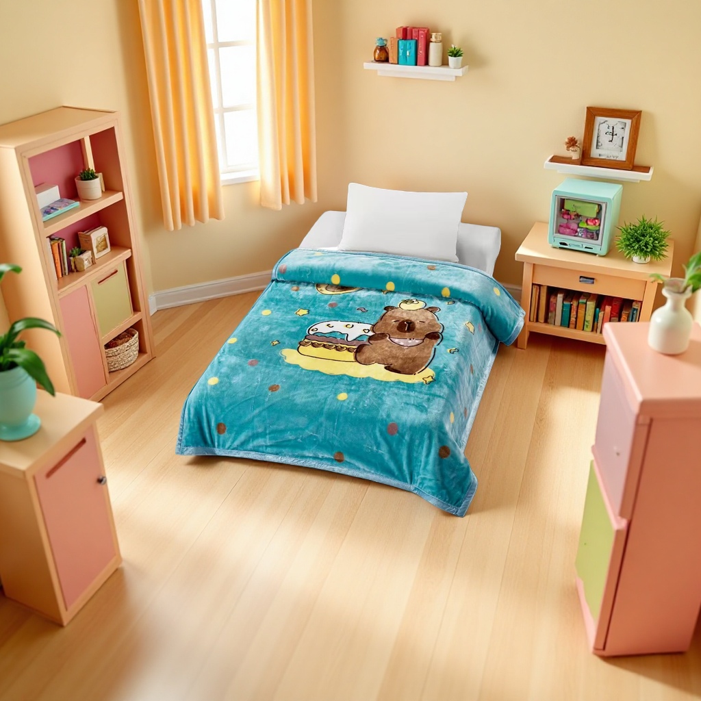 Cartoon-patterned blanket, soft, skin-friendly and warm, home bed cover, spring and autumn quilt 104541733 details Picture