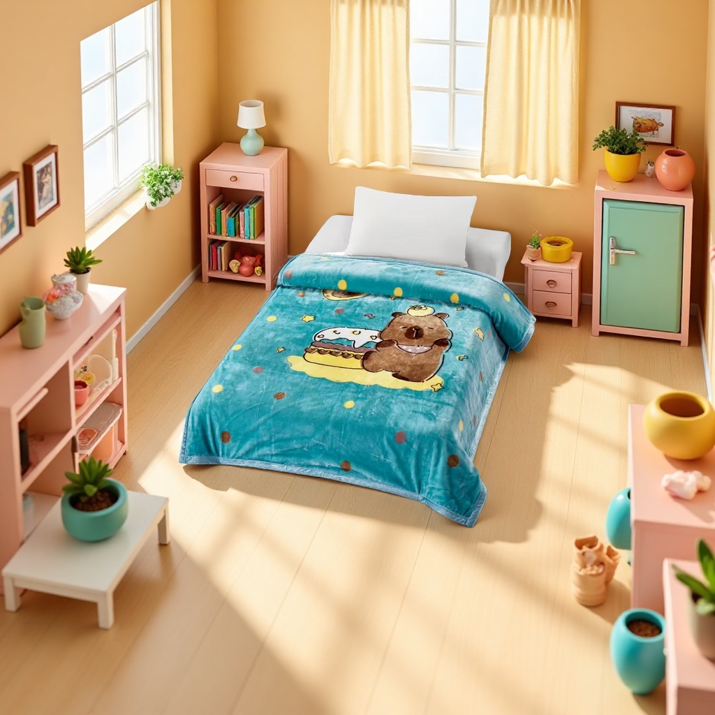 Cartoon-patterned blanket, soft, skin-friendly and warm, home bed cover, spring and autumn quilt 104541733