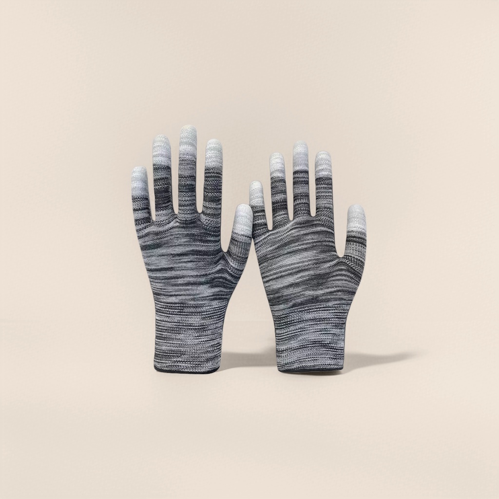 Grey striped safety gloves for women, warm and anti-slip, autumn and winter style Application Scenario