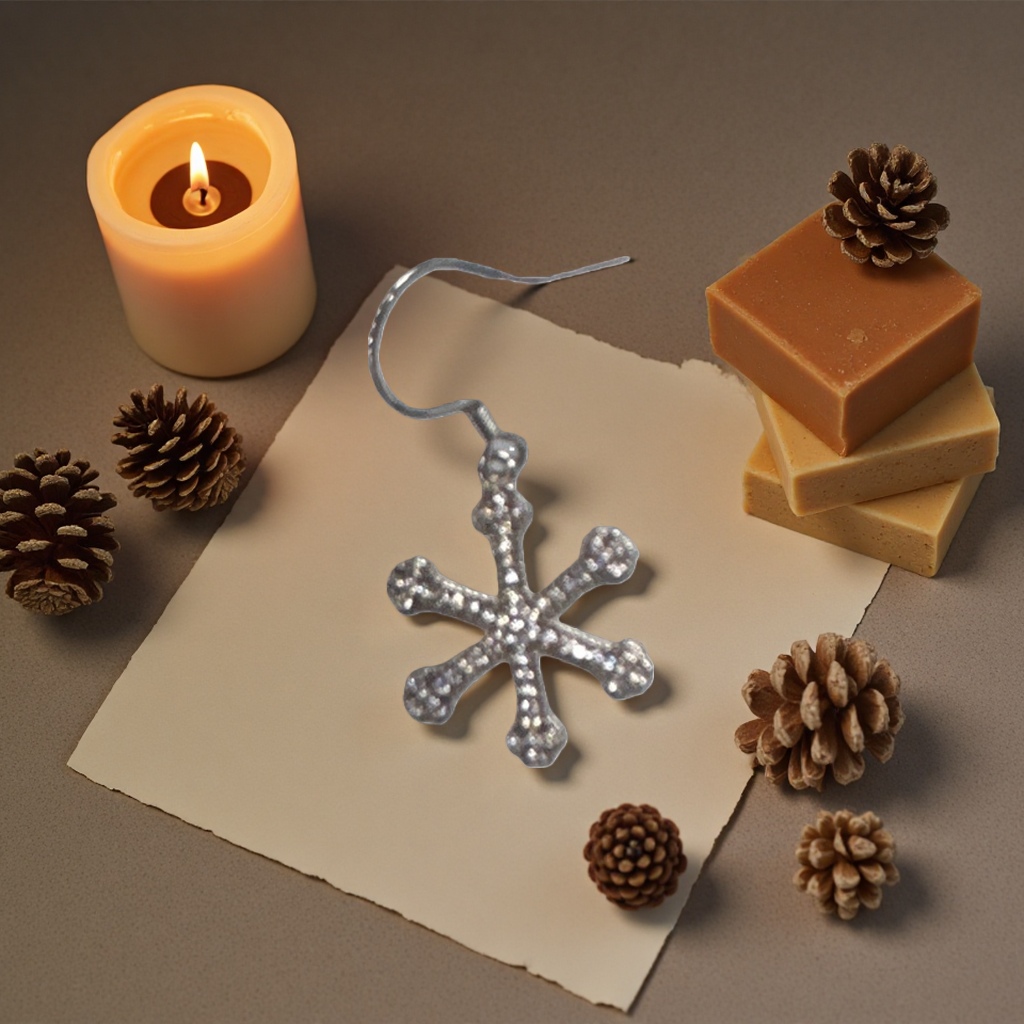 Silver snowflake earrings are fashionable, simple and versatile earrings details Picture