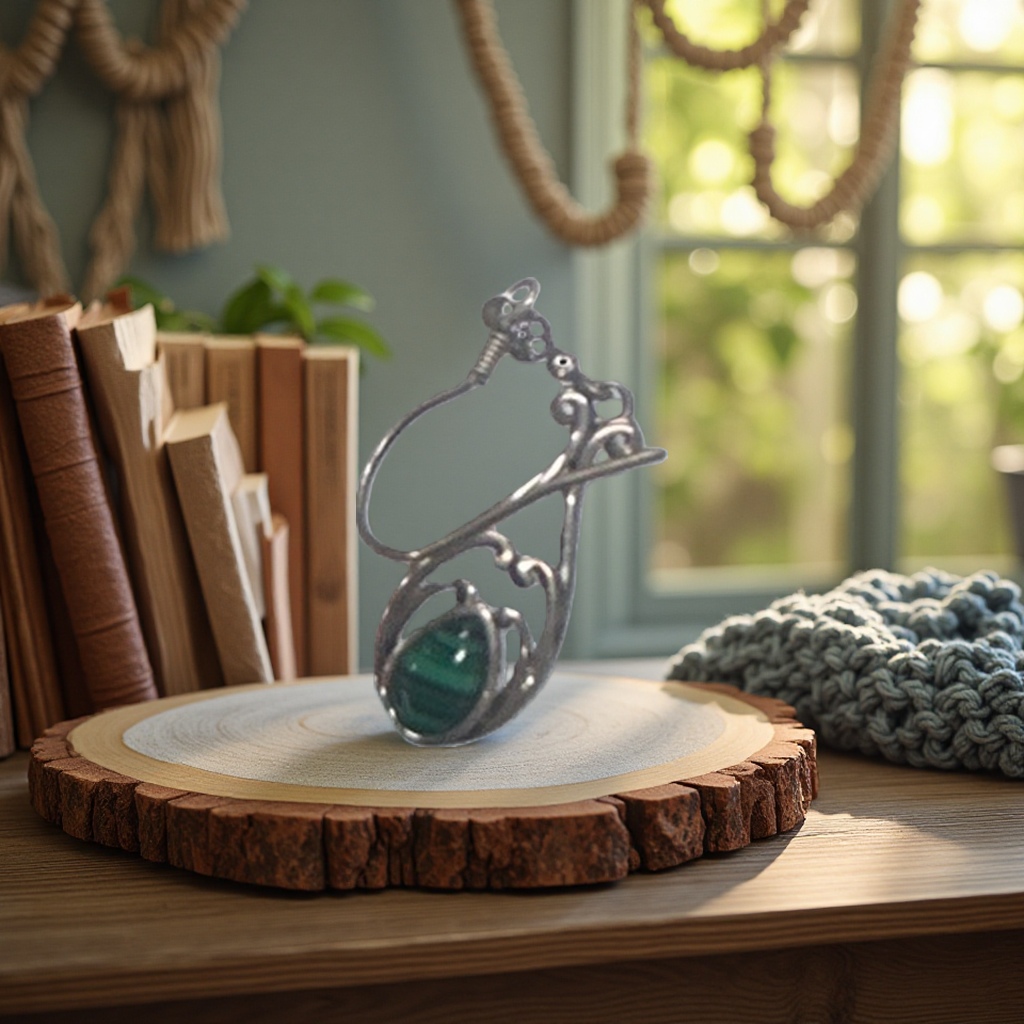 Green gemstone earrings, natural green chalcedony, are fashionable earrings for women with a light luxury style details Picture