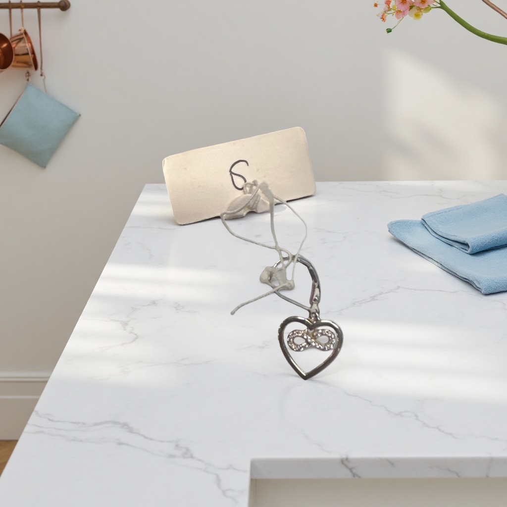Heart-shaped pendant sterling silver couple necklace, simple, fashionable and versatile for women Specification image