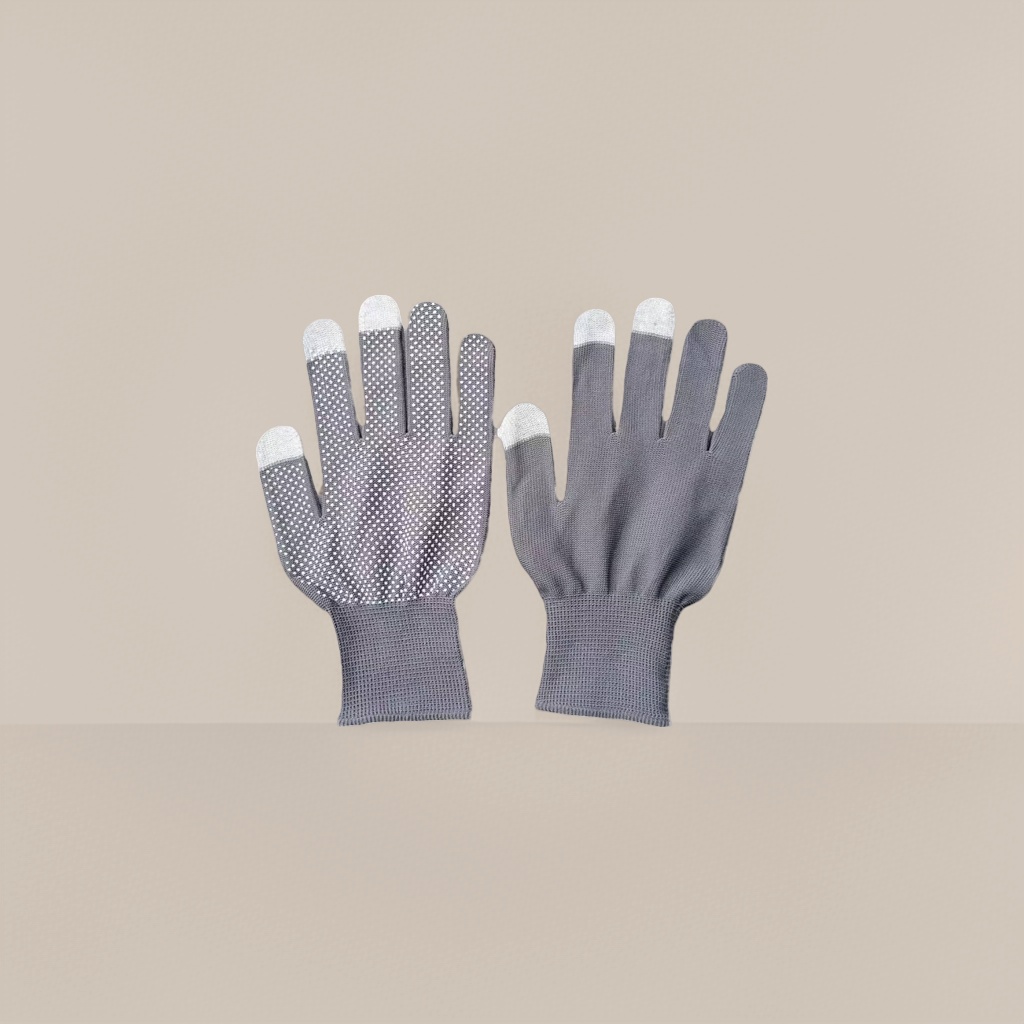 Black with white dot-dotted glue work protection gloves Specification image