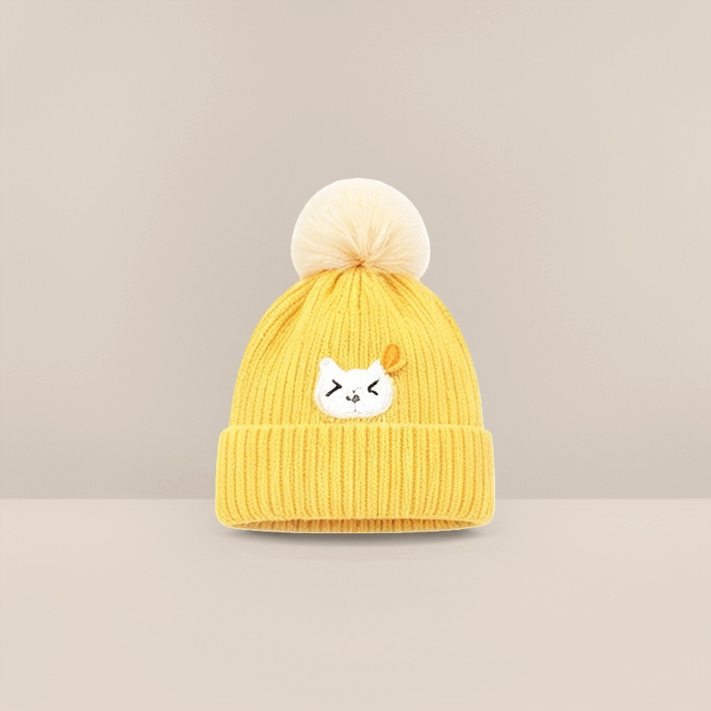 Yellow woolen cap for women's warm autumn and winter knitted hats, unisex Application Scenario
