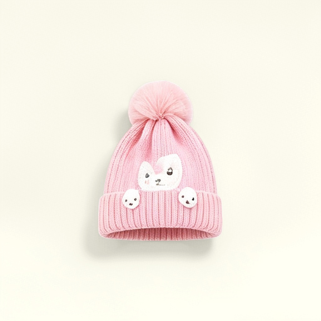 The pink woolen hat is warm for women in autumn and winter. The knitted hat is soft and skin-friendly, making the face look smaller