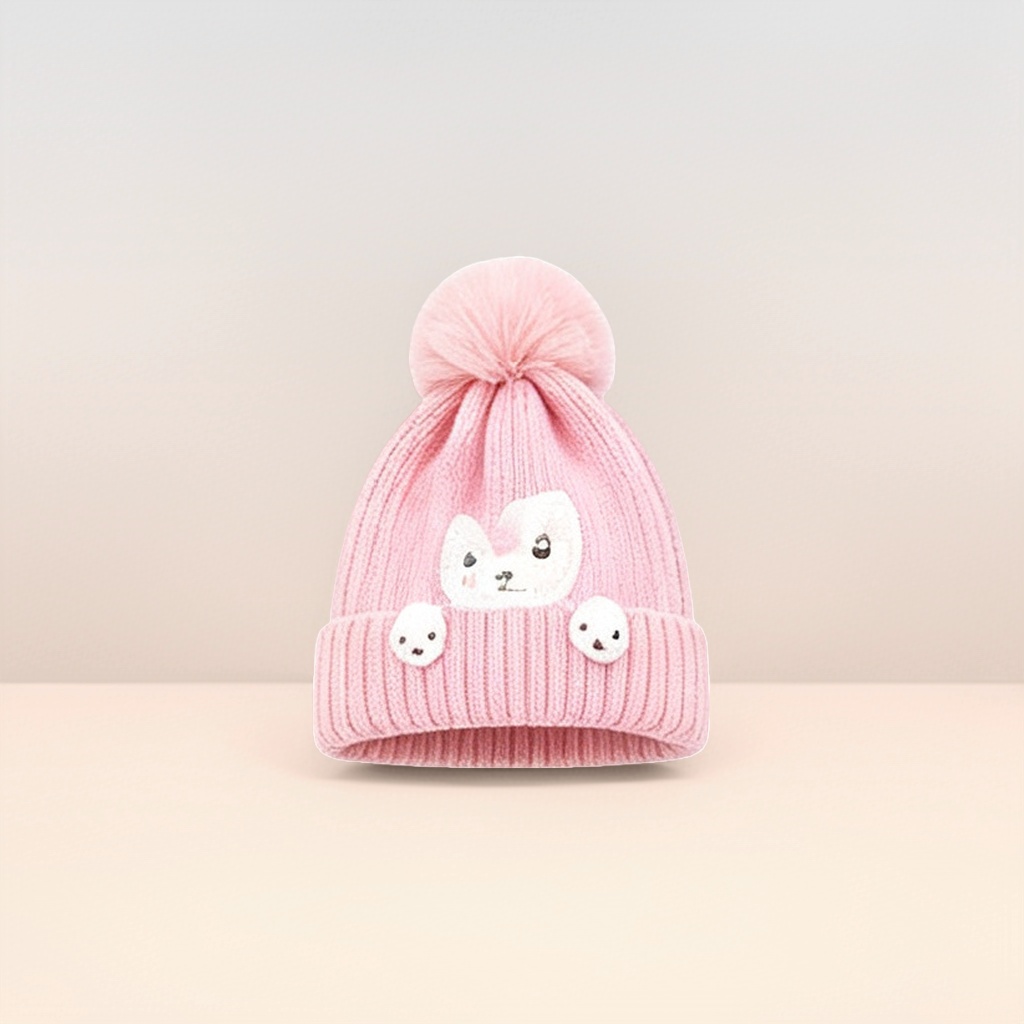 The pink woolen hat is warm for women in autumn and winter. The knitted hat is soft and skin-friendly, making the face look smaller Application Scenario