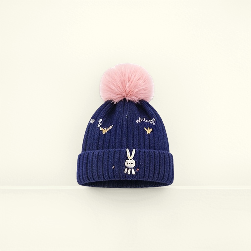 Deep blue woolen hat, warm knitted hat, suitable for both men and women in winter details Picture