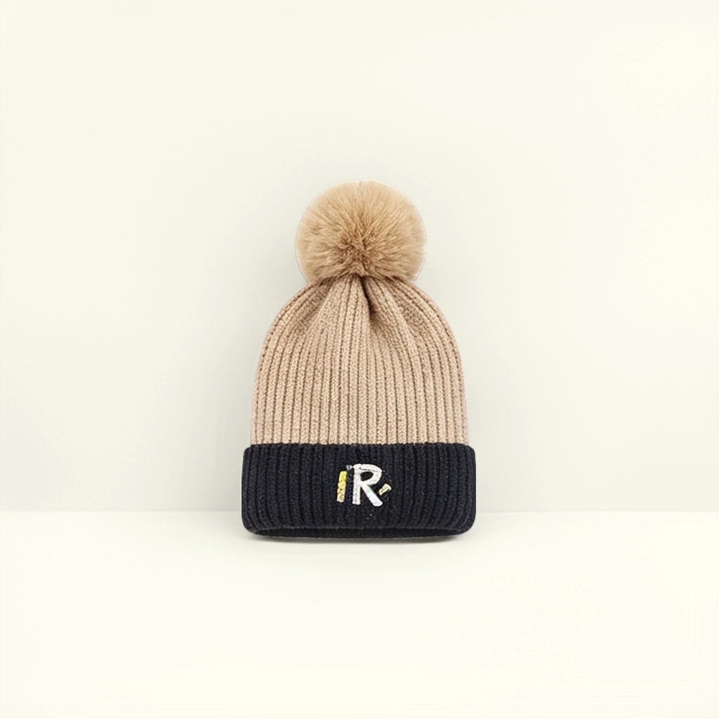 A thickened wool blend knitted cap for women to keep warm outdoors in autumn and winter details Picture