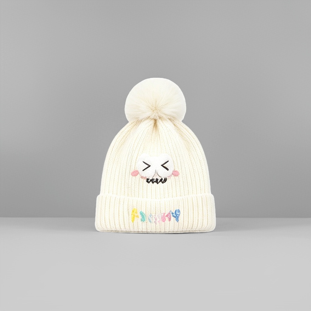 A thickened woolen cap with a lambskin lining for women's autumn and winter warmth knitted cap Application Scenario