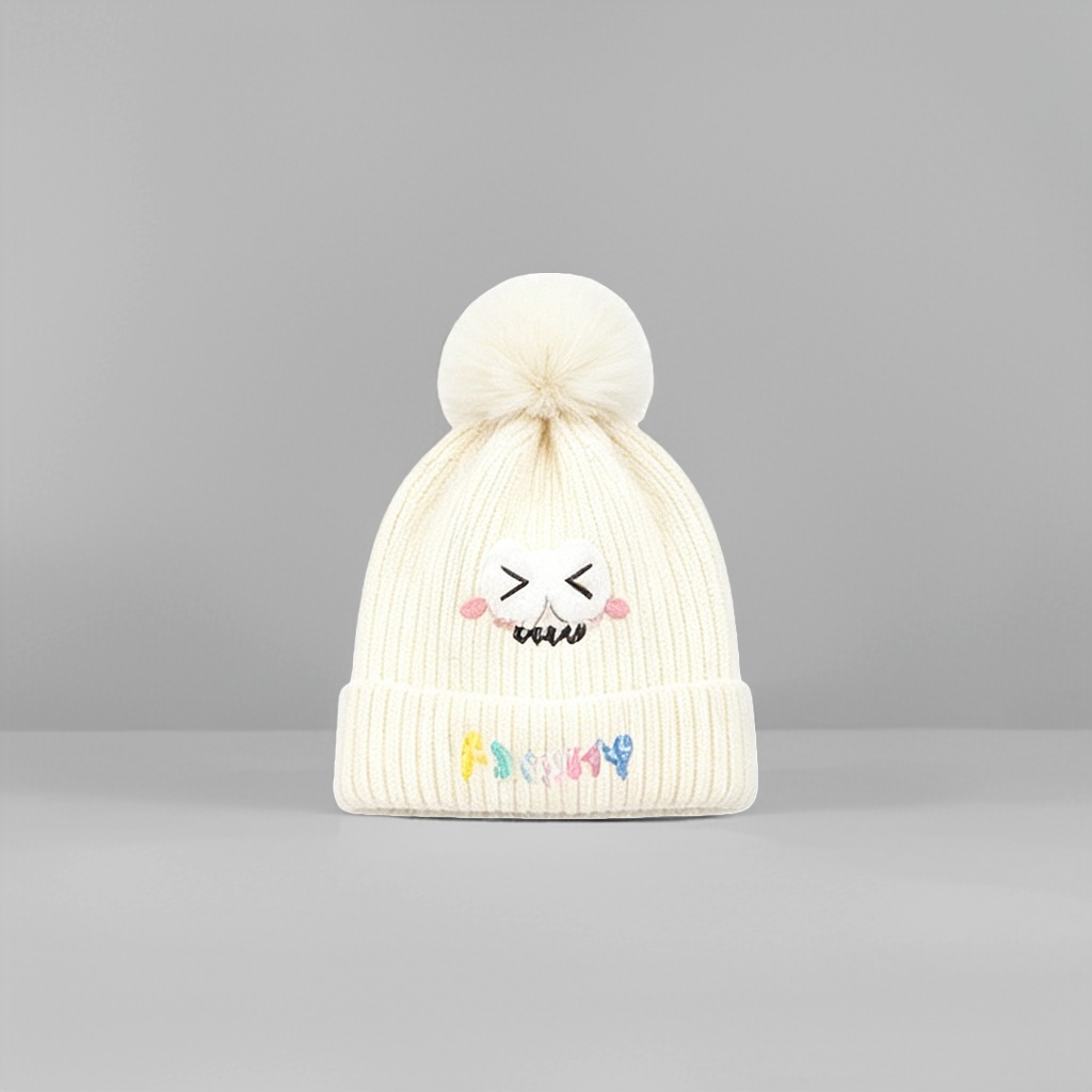 A thickened woolen cap with a lambskin lining for women's autumn and winter warmth knitted cap Specification image