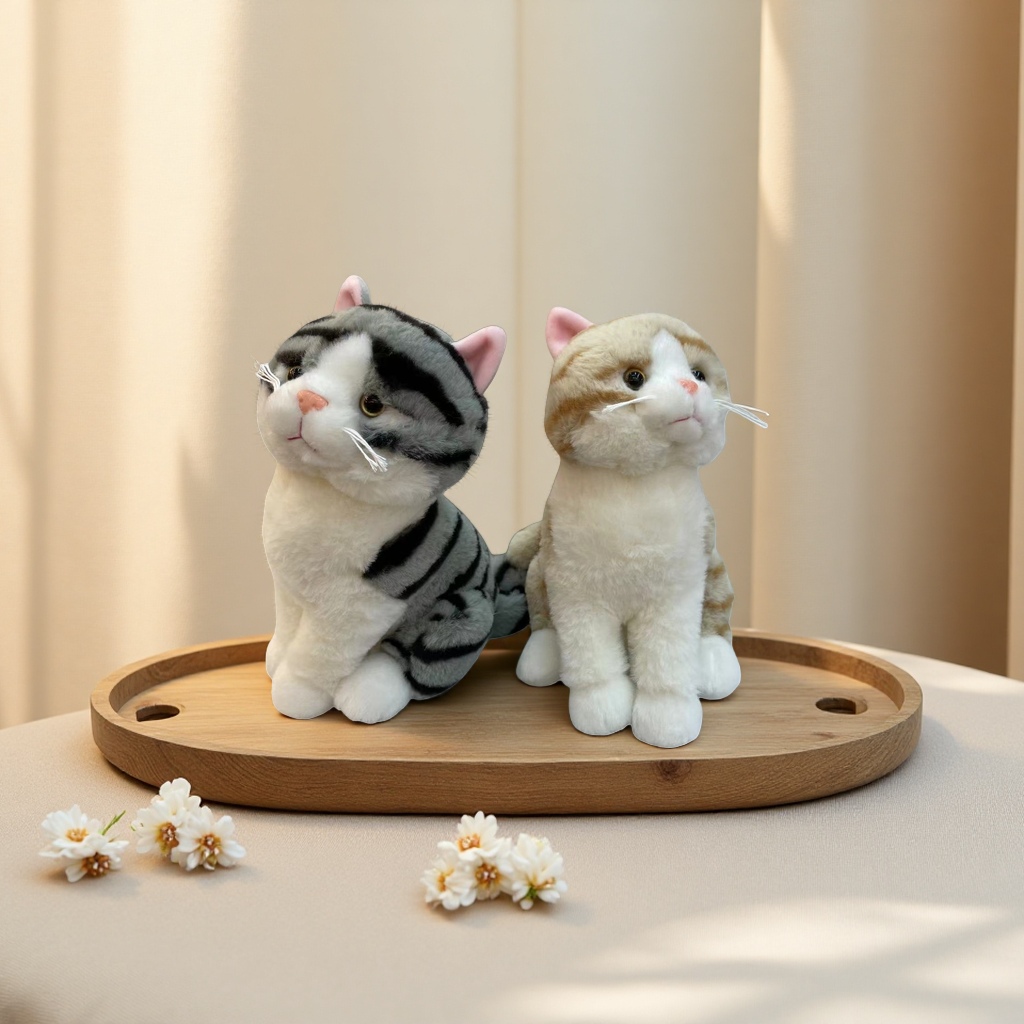 毛绒玩具猫款长绒短腿萌系安抚陪伴儿童礼物