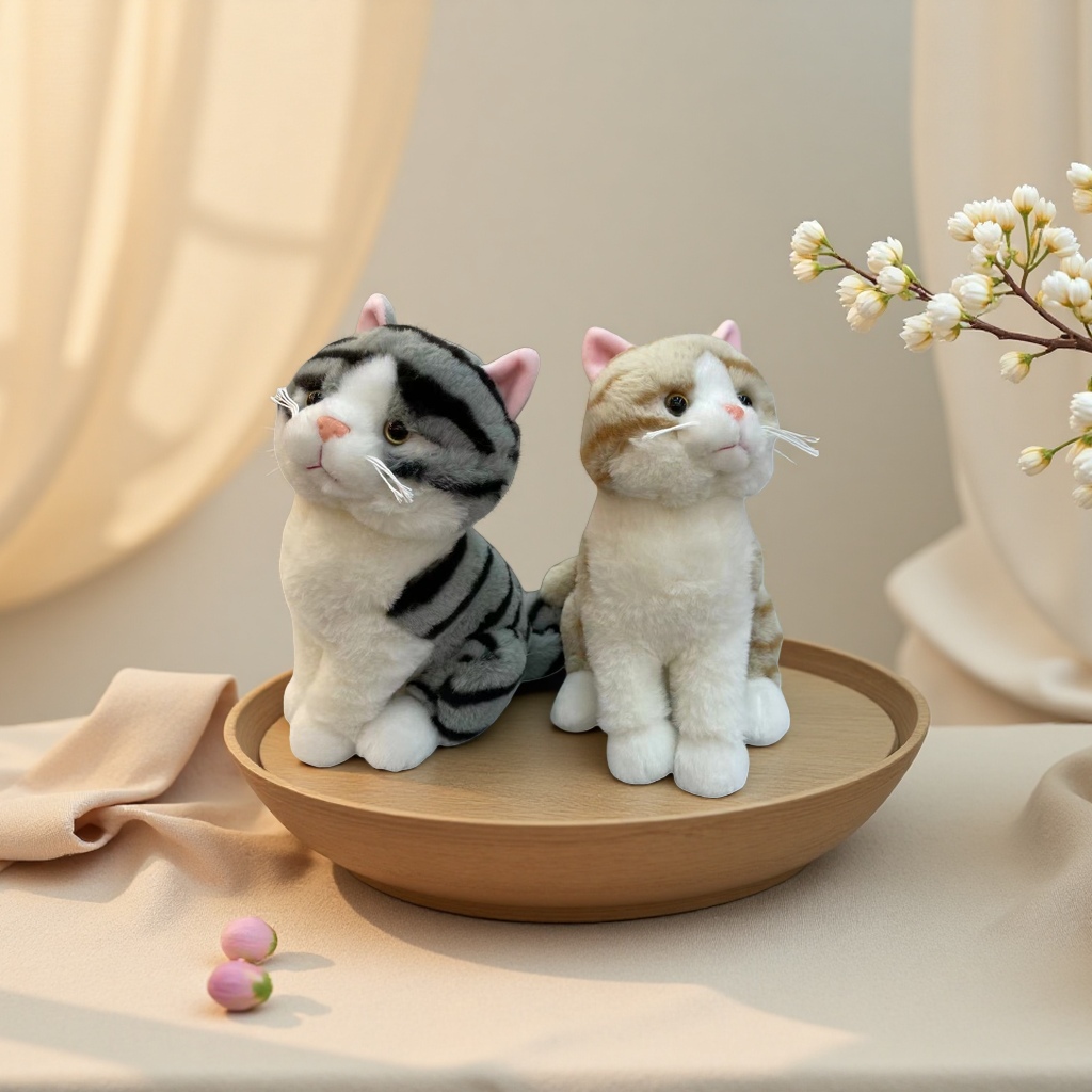 Peluche juguete gato modelo largo peluche piernas cortas adorable apazentador acompañante regalo para niños Specification image