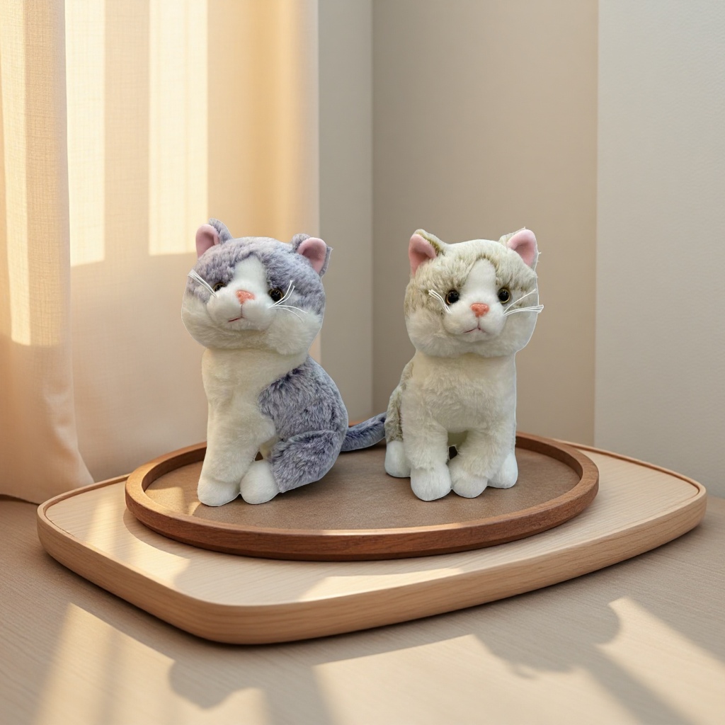 Peluche largo pelo corto simulación gato peluche juguete decoración del hogar adorable acompañante regalo de la mano Application Scenario