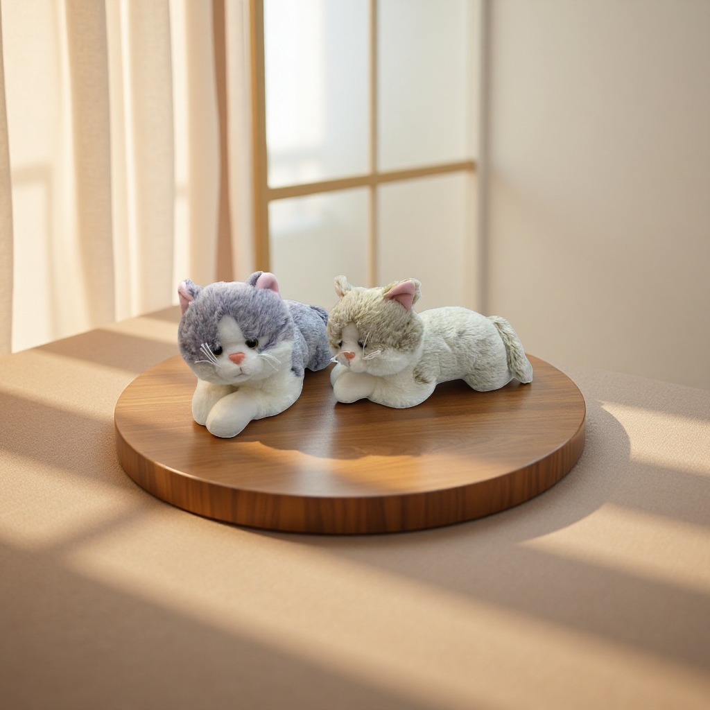 Plush toy cat with long fur and soft touch, a home decoration item for gifting details Picture