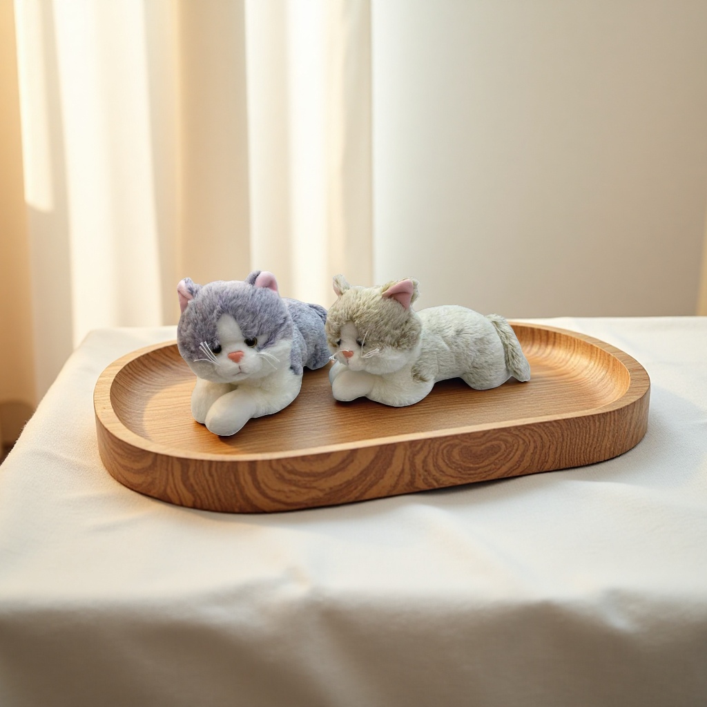 Plush toy cat with long fur and soft touch, a home decoration item for gifting Application Scenario