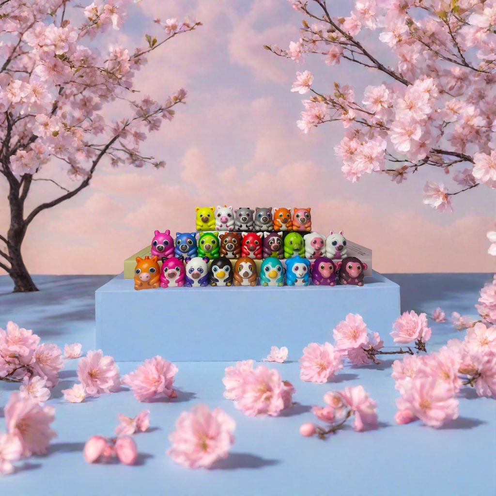 Colorful animal dolls, plush toys, cute throw pillows and decorative toys details Picture
