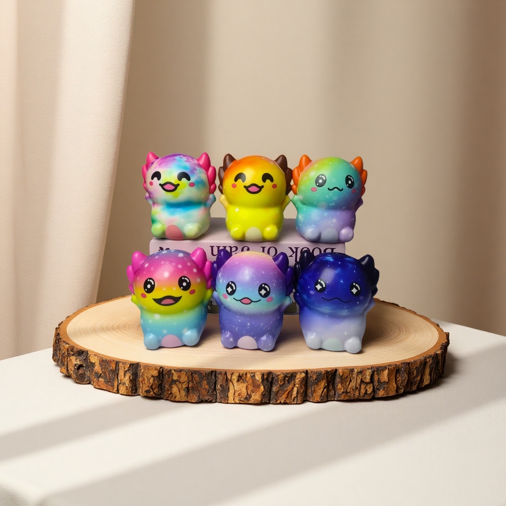 Colorful gradient little dinosaur plush toy, cute children's throw pillow decoration