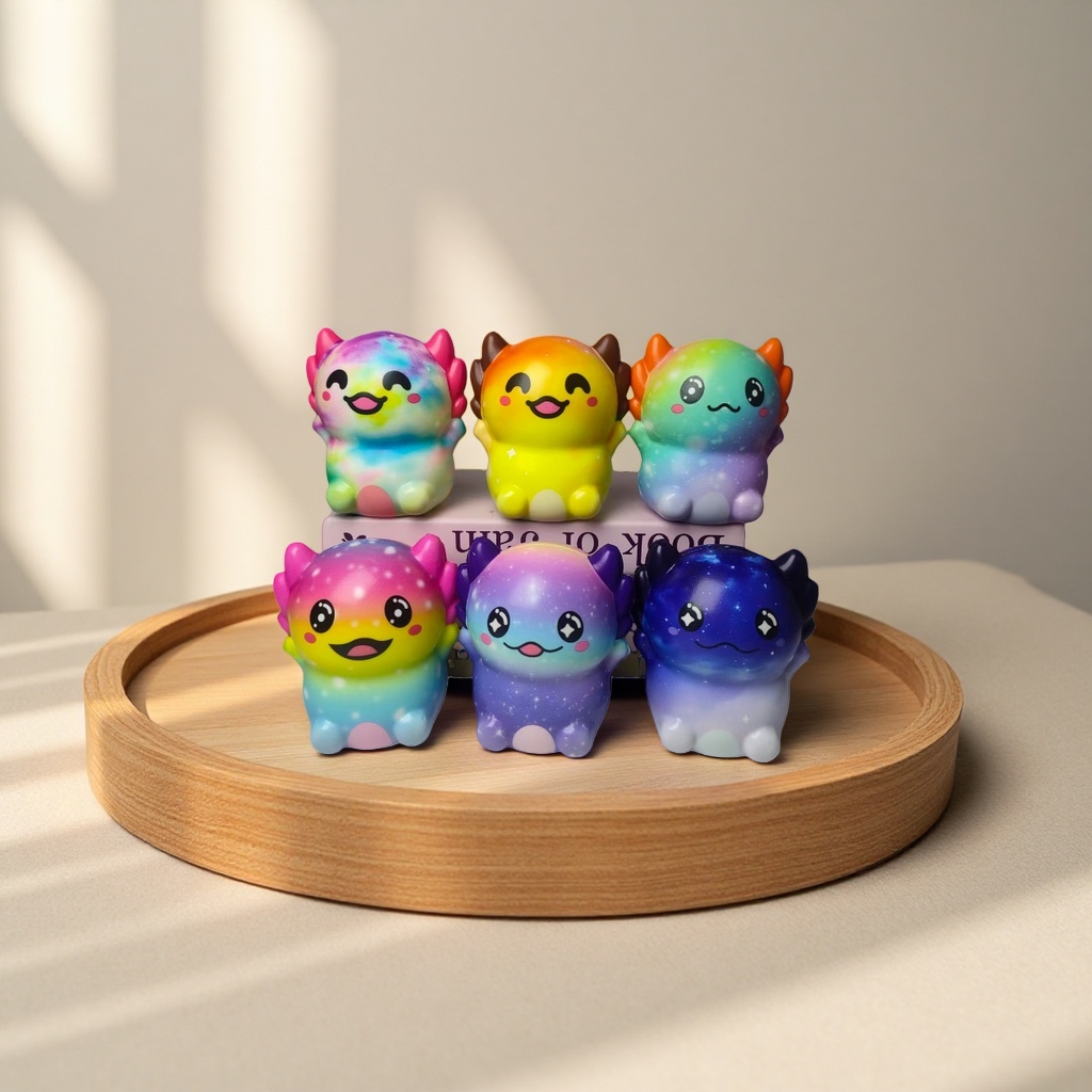 Colorful gradient little dinosaur plush toy, cute children's throw pillow decoration Application Scenario