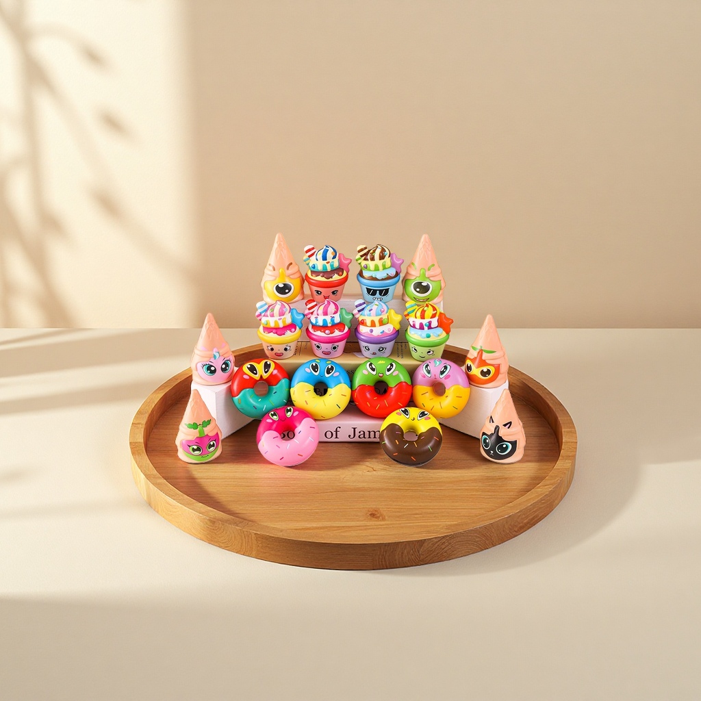 Colorful cartoon dessert toy set, children's educational soft rubber, safe and non-toxic Application Scenario