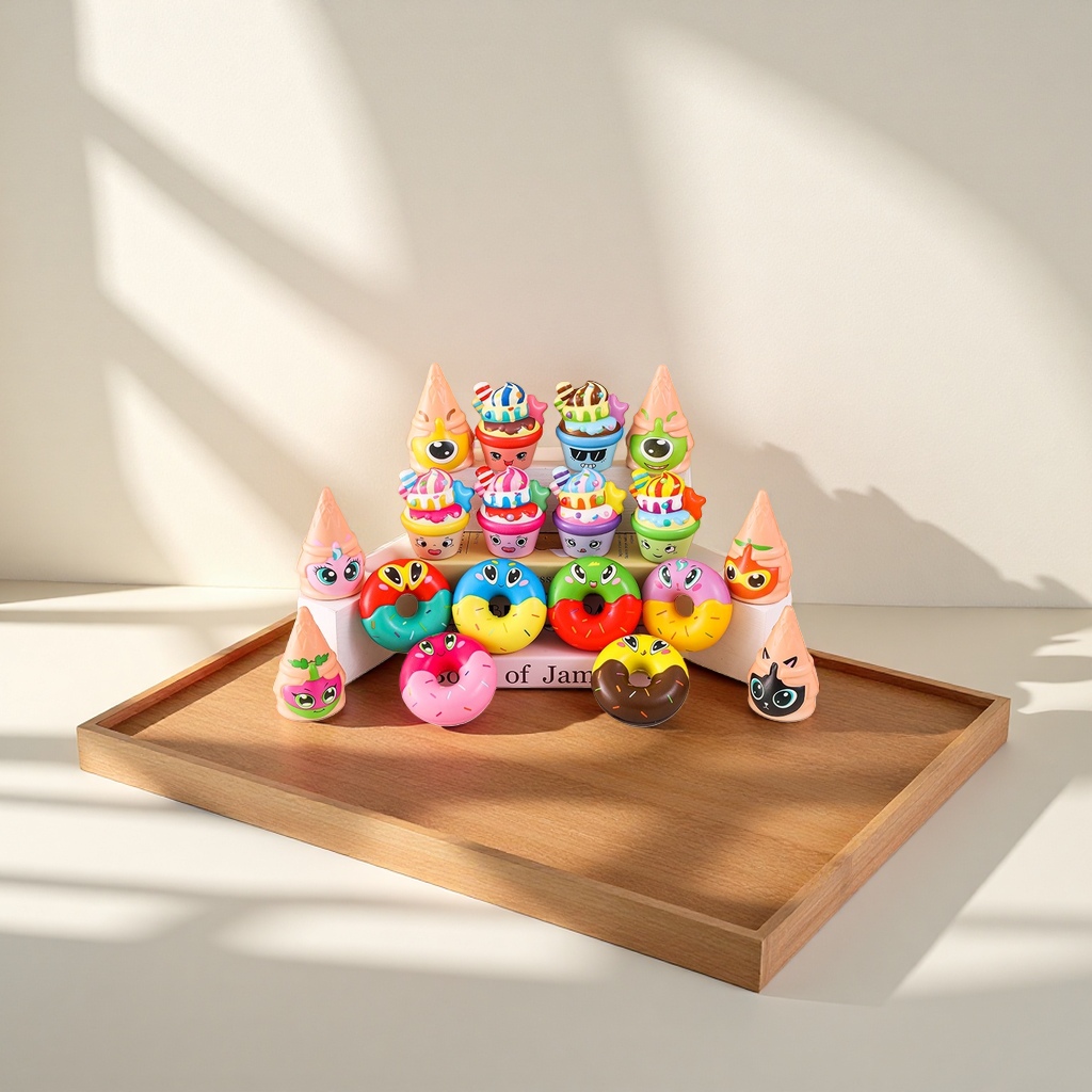 Colorful cartoon dessert toy set, children's educational soft rubber, safe and non-toxic Specification image