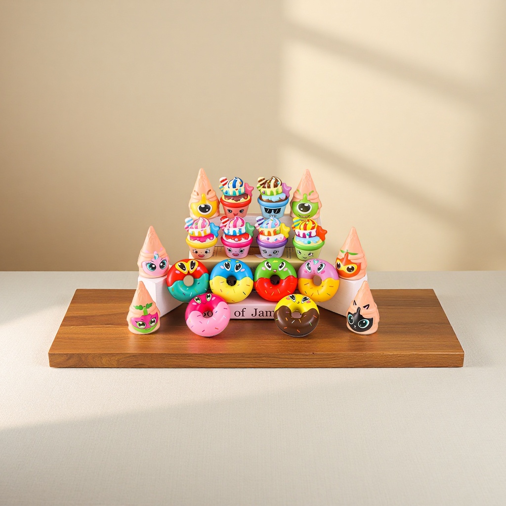 Colorful cartoon dessert toy set, children's educational soft rubber, safe and non-toxic details Picture