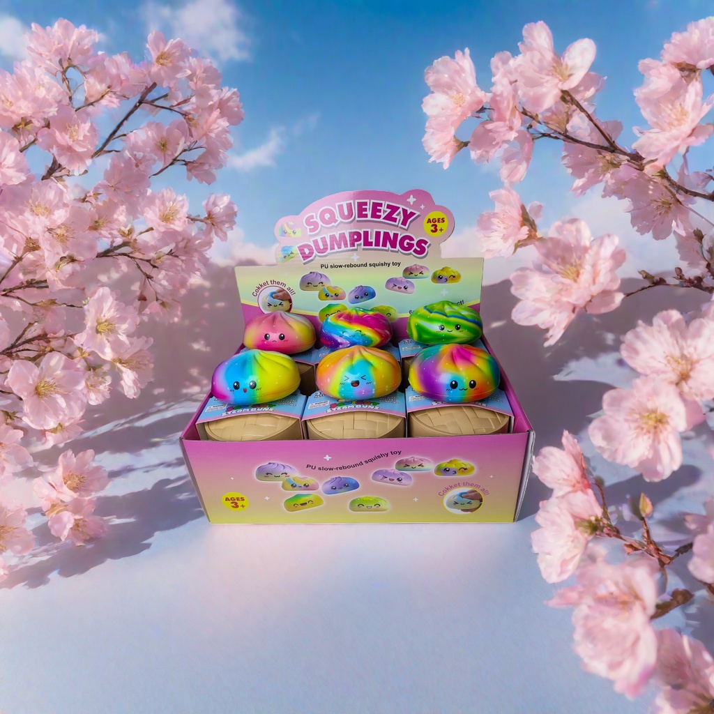Rainbow xiaolongbao shaped colorful Squeezy Dumplings toy box Specification image