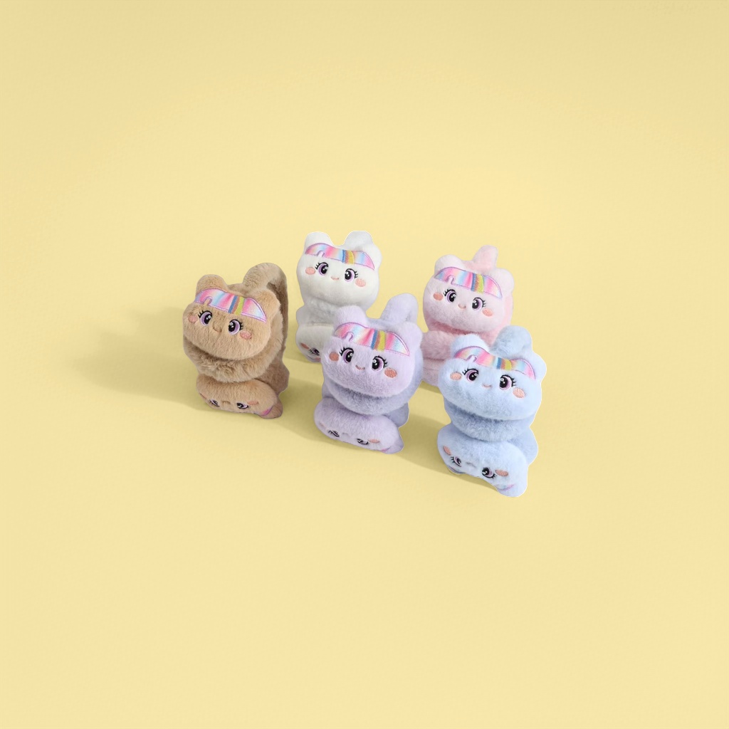 Colorful plush cat ear cups are cute and adorable