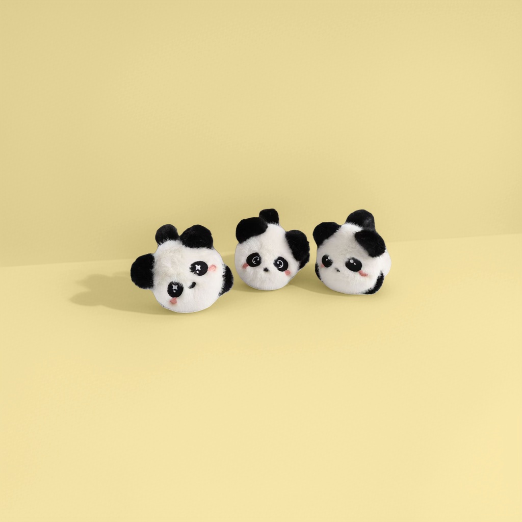 Plush panda figurine cute ear cups, plush ear cups as a gift for children details Picture