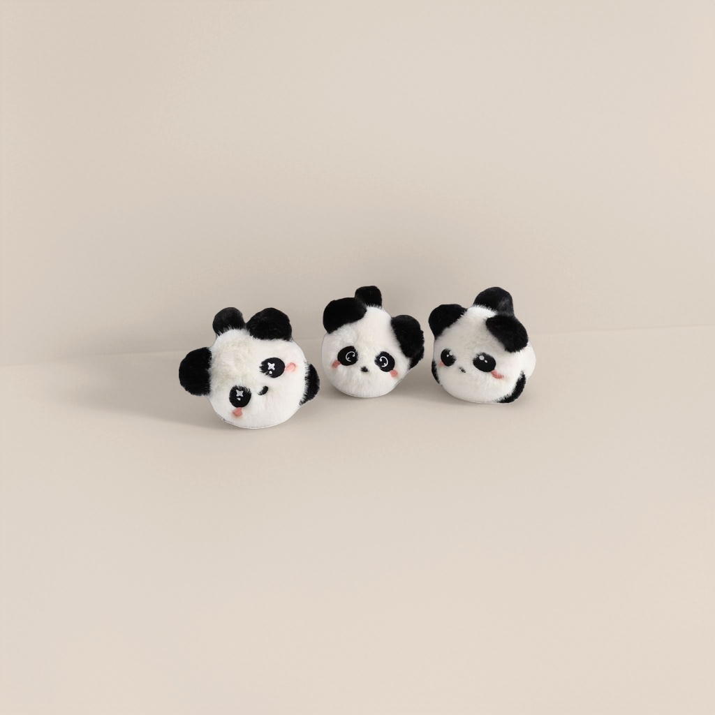 Plush panda figurine cute ear cups, plush ear cups as a gift for children Specification image