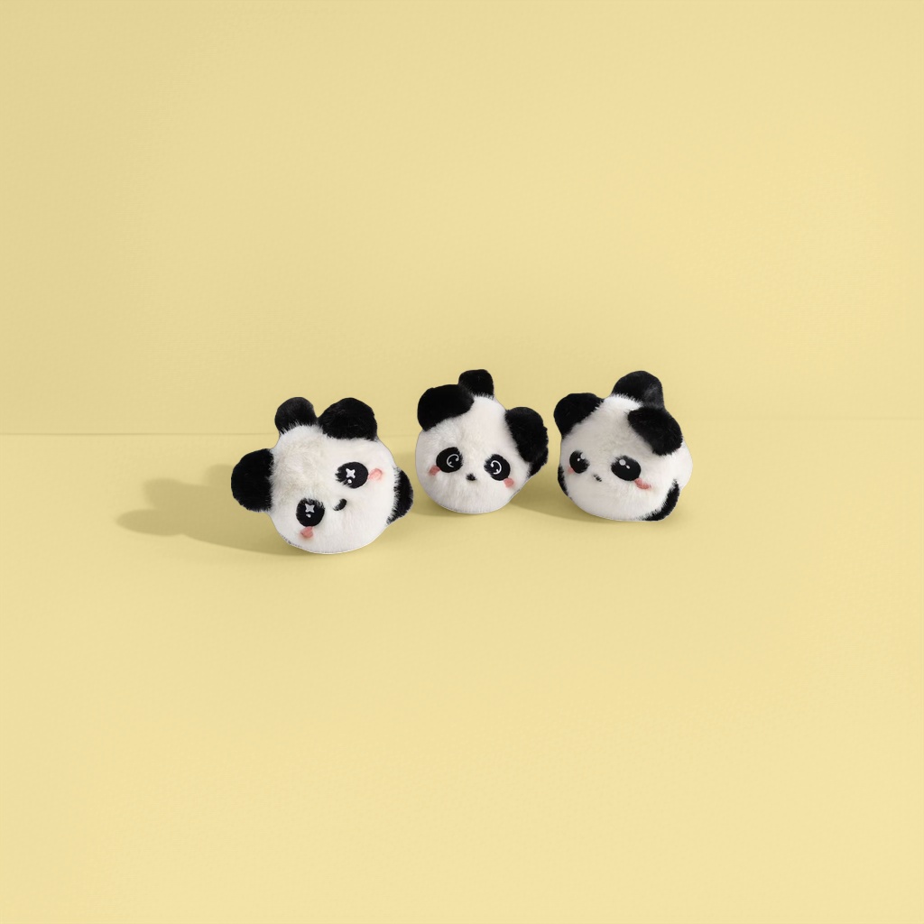 Plush panda figurine cute ear cups, plush ear cups as a gift for children