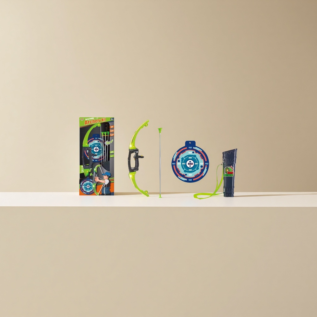The sports shooting series bow and arrow set includes portable training equipment such as bows, arrows, targets and quivers Specification image