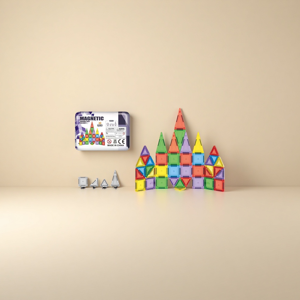 Magnetic building block puzzle main set, children's educational toys, safety rounded corners, strong magnetic adsorption Application Scenario