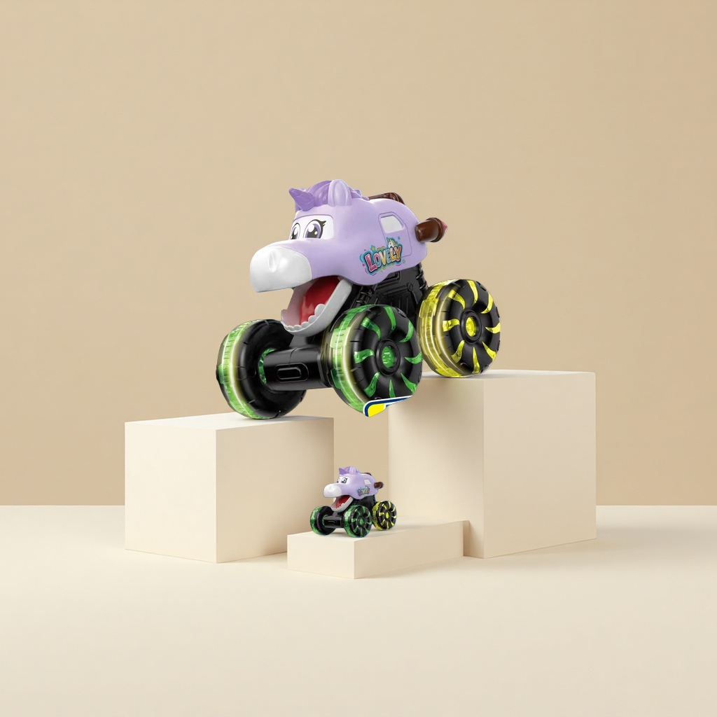 Purple unicorn-shaped electric toy car, children's educational remote control car