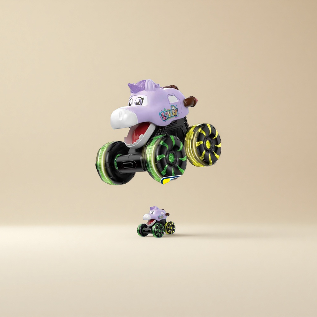 Purple unicorn-shaped electric toy car, children's educational remote control car Application Scenario