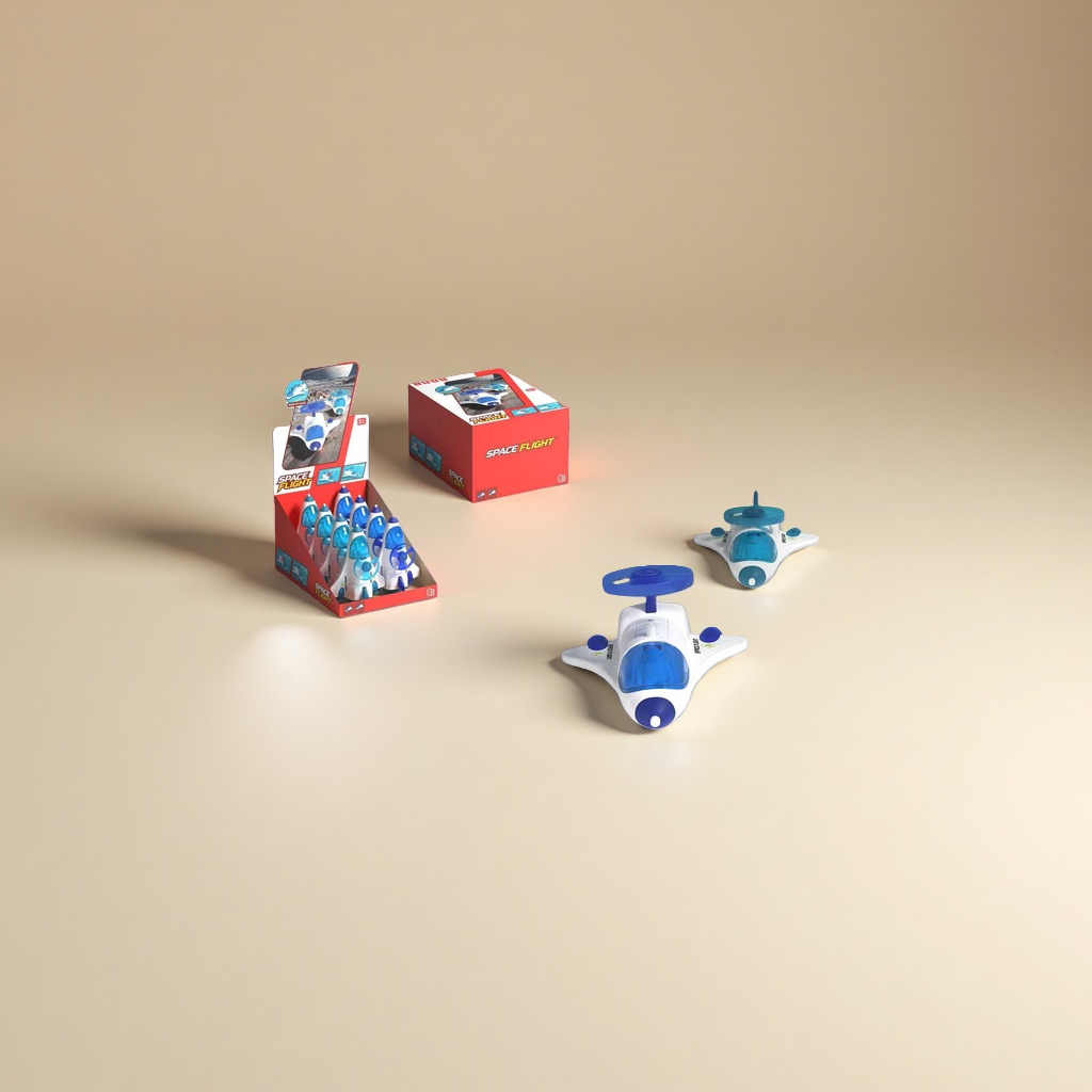 Spaceship toy, children's educational space model, movable, rotating and glowing