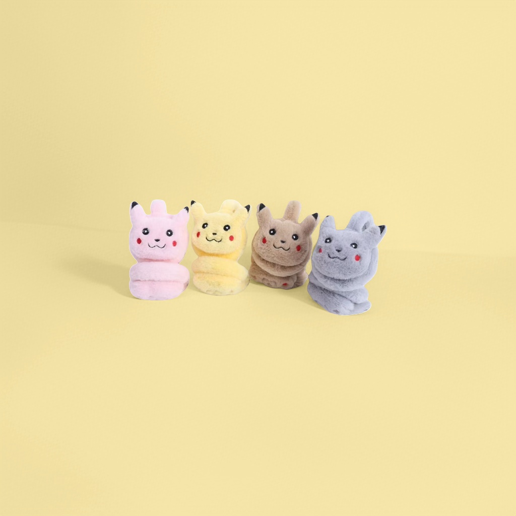 Pikachu-shaped plush ear cups, cute cartoon ear cups details Picture