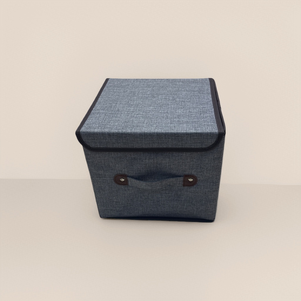 The main body of the grey fabric storage box is a foldable large-capacity household storage and organization box Application Scenario