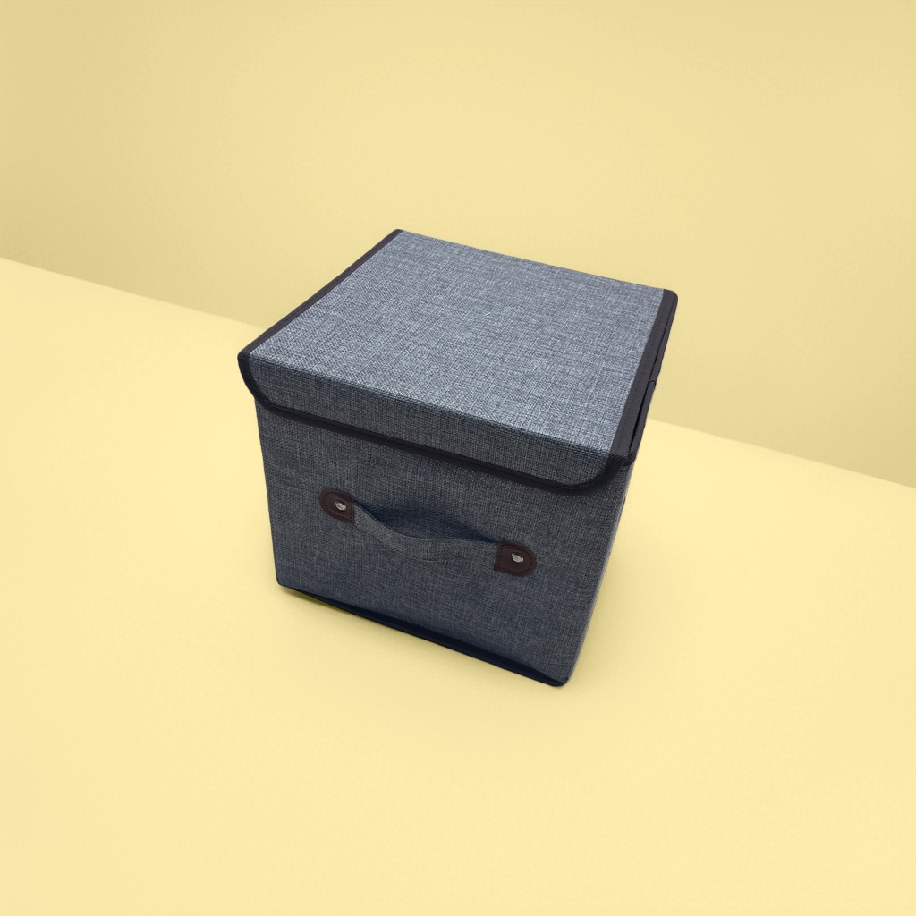 The main body of the grey fabric storage box is a foldable large-capacity household storage and organization box details Picture