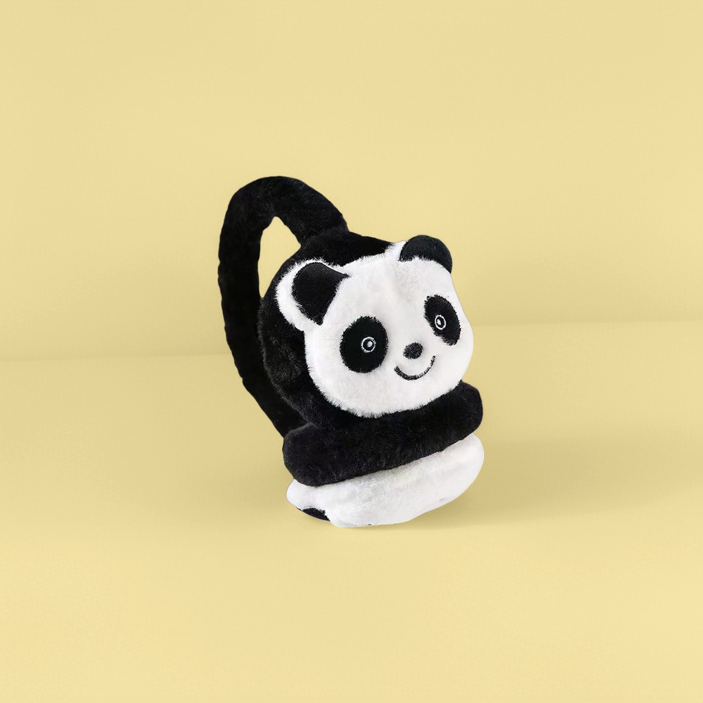 Cute plush panda-shaped ear cups details Picture