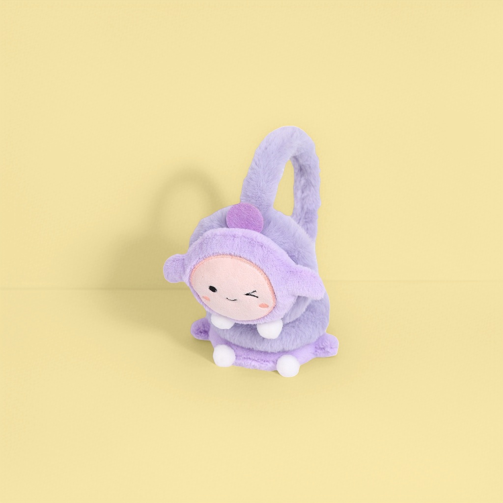 Thickened plush toy ear cups with rabbit fur imitation, soft ear protection for children and students details Picture