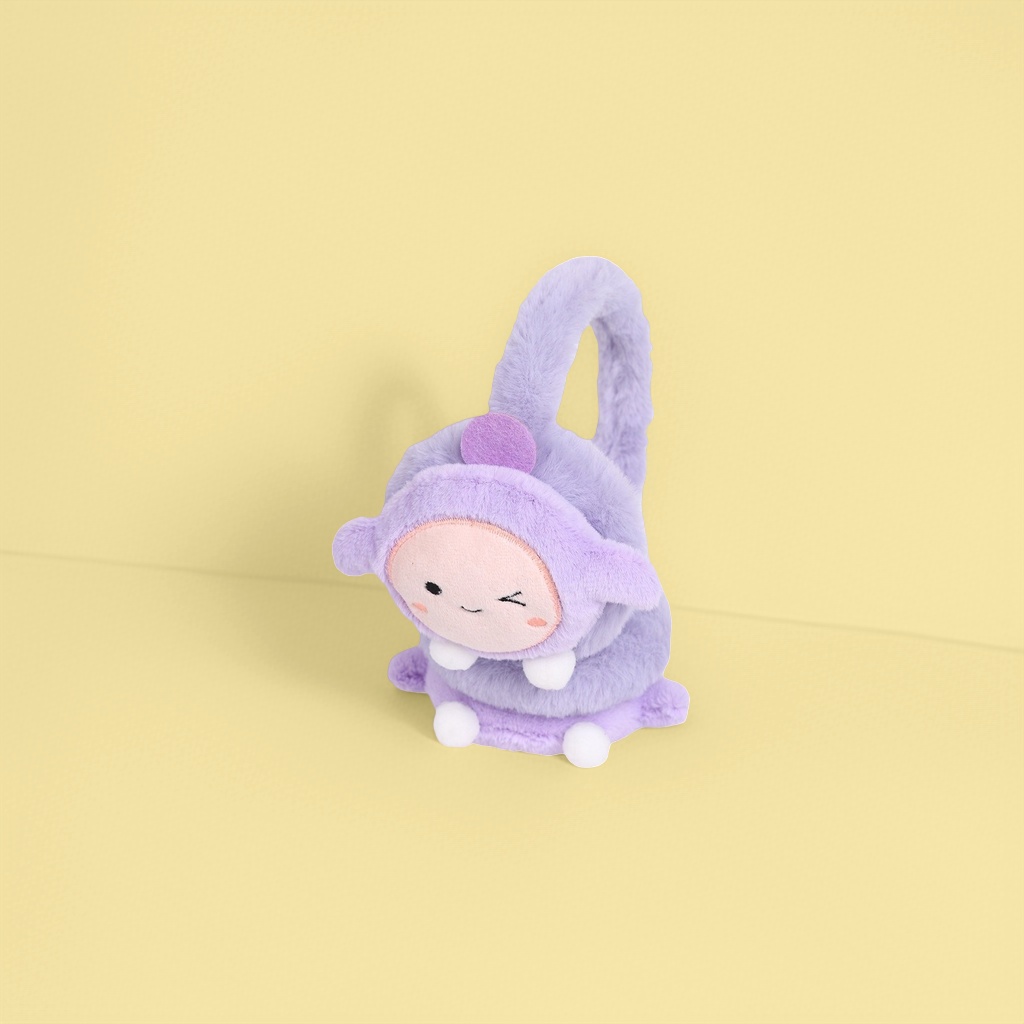 Thickened plush toy ear cups with rabbit fur imitation, soft ear protection for children and students