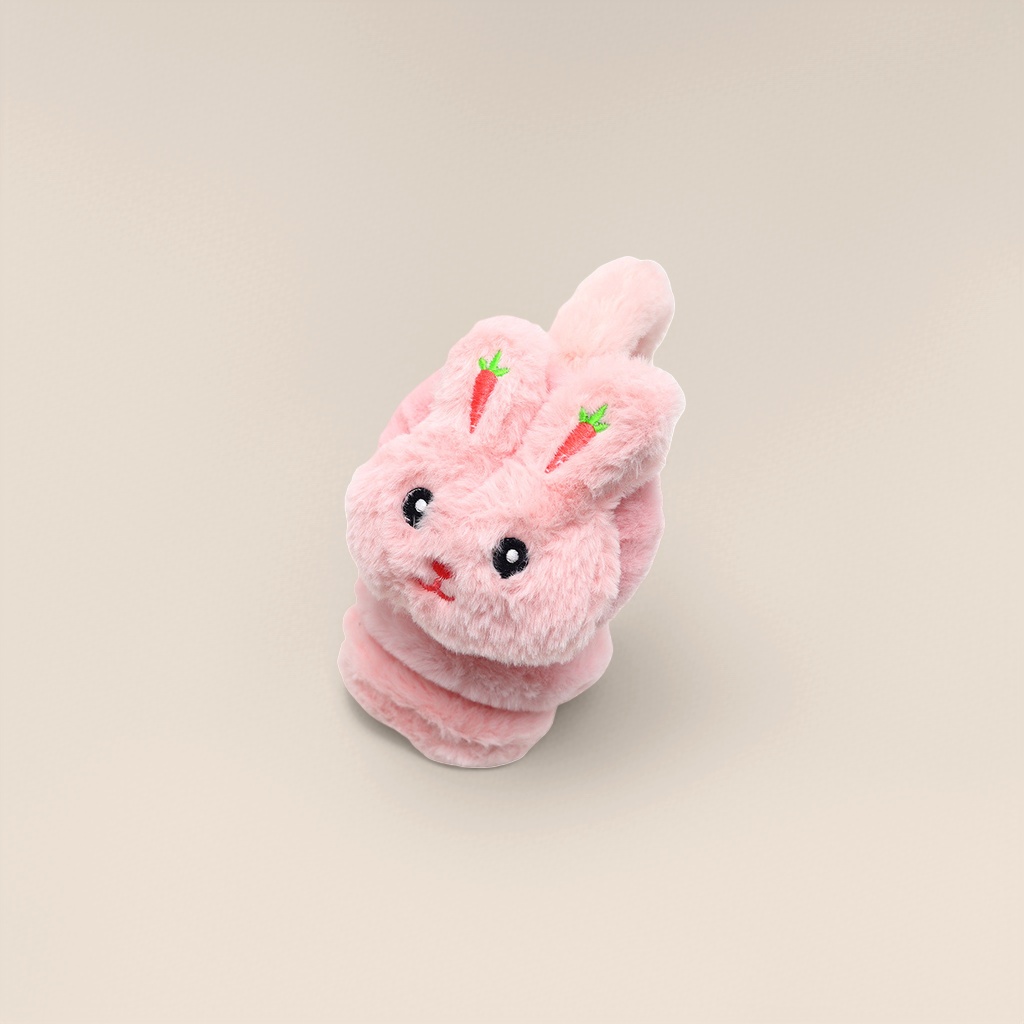 The grey plush rabbit-shaped ear cups are warm and cold-proof, cute and adorable, suitable for student dormitories Specification image